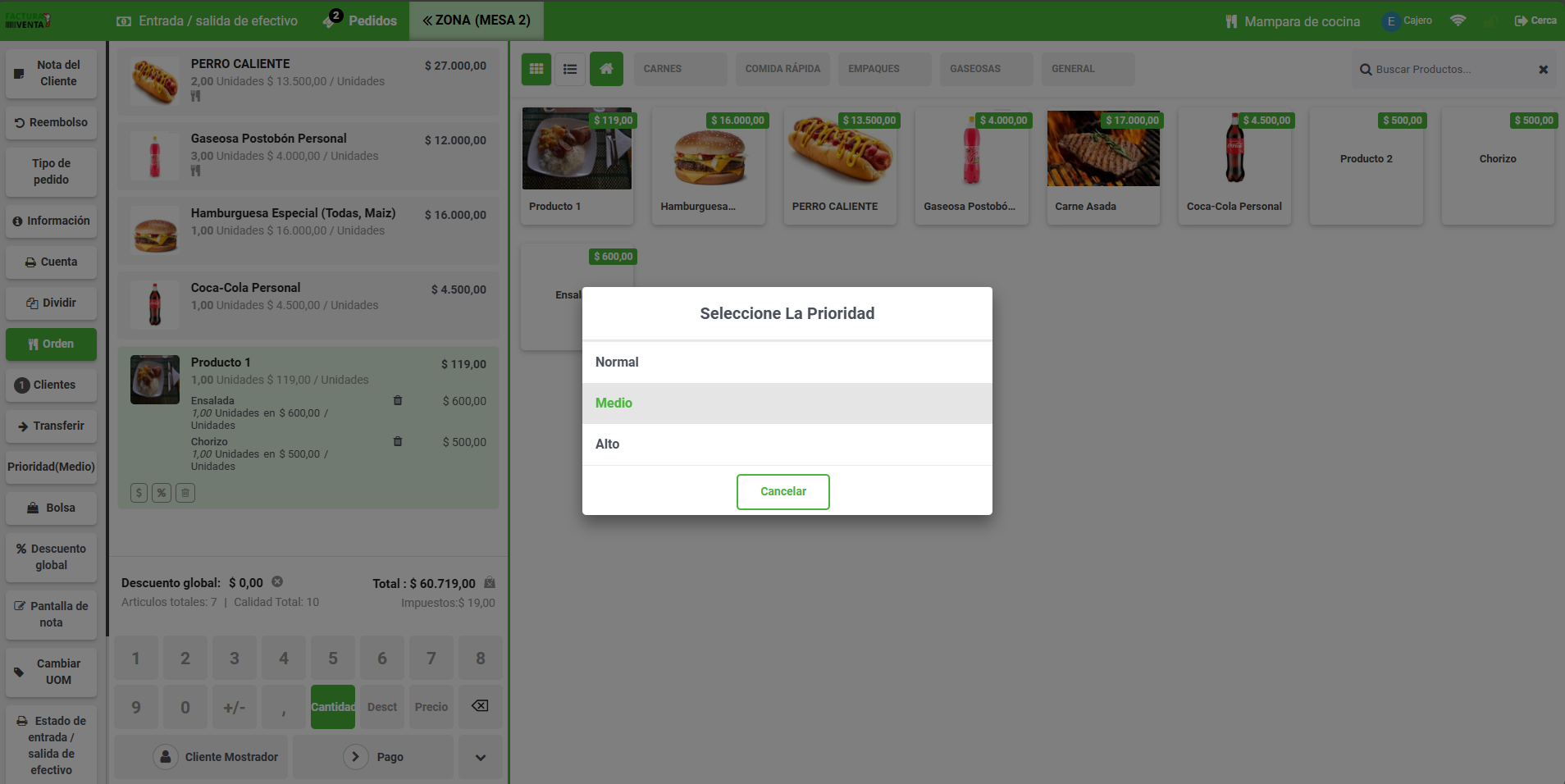Gestión de prioridad de pedidos en cocina