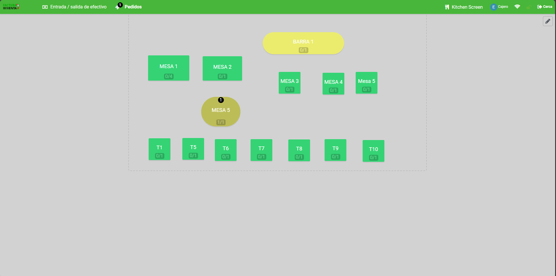 Gestión de mesas y pisos en sistema POS restaurantes